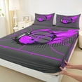 thumbnail image 3 of Manfei Boys Basketball Queen Sheet Sets,Sport Theme Flat Sheet,Purple Gray Queen Fitted Sheet For Teens,Super Cozy Room Decor,4-Piece, 3 of 7