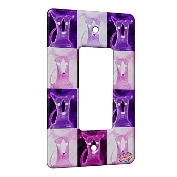 KuzmarK™ 1 Gang Rocker Wall Plate - Fawn Greyhound The Fly Dog Electric Art by Denise Every