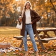 thumbnail image 5 of Corduroy Jacket for Women Oversized Long Sleeve Button Down Jacket Casual Work Travel Fall Winter Coat, M, 5 of 8