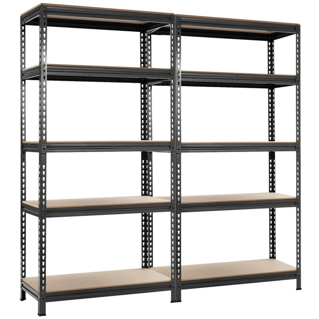 Patiojoy 5-Tier Industrial Steel Storage Shelves Garage Rack with Adjustable Shelves Grey