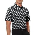 thumbnail image 4 of INSPIRE CHIC Polka Dots Shirt for Men's Summer Short Sleeves Dots Printed Dress Shirts Black M, 4 of 5