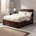 thumbnail image 2 of Portland Full Wood Platform Bed with Footboard and Storage Drawers in Walnut, 2 of 11