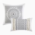 thumbnail image 3 of JERFIT Geometric Chenille Tufted Comforter Set, 100% Cotton Gray Printed Queen Full Bedding, 3-Piece with Shams, Hypoallergenic & OEKO-TEX Certified, 3 of 10