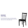 thumbnail image 4 of Emma + Oliver Black Window Back Metal Restaurant Chair - Black Vinyl Seat, 4 of 12