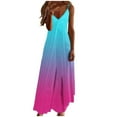 thumbnail image 2 of Ovzne Robes d'Été pour Femmes Robe d'Été pour Femmes Imprimé Sans Manches Col Rond Robe Décontractée Robes de Vacances Robe Imprimée Liquidation, 2 of 5