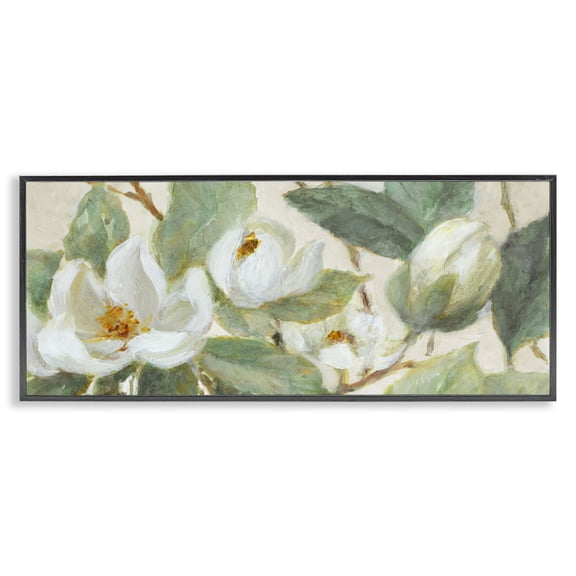 Stupell Industries Shabby Chic Delicate Magnolia Dreaming Black Framed Giclee Art, 24 x 10, by Lanie Loreth