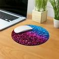 thumbnail image 5 of WIRESTER 7.88 in Round Mouse Pad with Non-Slip Rubber Base for Computers, Laptop, Office & Home - Blue Glitter Sparkle With Black Pink Glitter Leopard, 5 of 5
