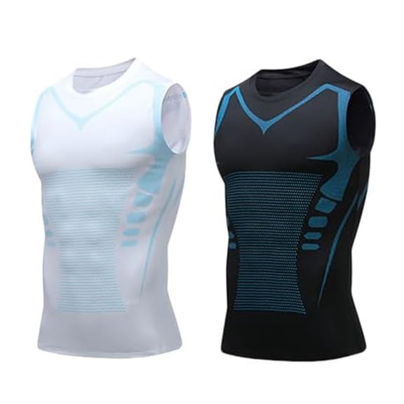 2 Pack Compression Shirt Men, 2026 Comfortable Sleeveless Shaping Gym Tank Top to Feel the Power of Confidence, Energy & Strength, L