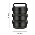 thumbnail image 1 of CAROOTU Stainless Steel Stackable Thermal Lunch Box 2/3/4 Tier for Student, 1 of 7