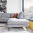 thumbnail image 4 of Paisley Mid-Century L-Shaped Pillow Back Microfiber Right-Facing Sectional Gray, 4 of 7