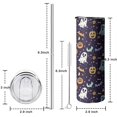 thumbnail image 5 of 20oz Colorful Halloween Pattern Skinny Tumblers Stainless Steel Tumbler with Lid and Straw,Vacuum Insulated Double Wall Travel Tumbler Cups with Cleaning Brush for Coffee,Tea, 5 of 6
