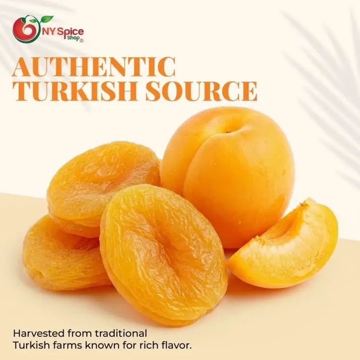 NY SPICE SHOP Dried Turkish Apricots - 3 Pound - Jumbo Size Whole Dried Apricots - Dried Apricot Halves - Traditional Turkish Fruit for Snacking, Baking & Cooking