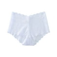 thumbnail image 2 of KaLI_store Ladies Underwear Panties Women's Low Waist See Through Panties Cotton Seamless Lace Thongs for Women White,XL, 2 of 4