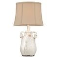 thumbnail image 4 of Regency Hill Sofia Rustic Country Cottage Accent Table Lamp 22" High Crackled Ivory Glaze Ceramic Beige Bell Shade for Bedroom Living Room House Home, 4 of 8