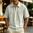 thumbnail image 2 of DayScoop Casual T-Shirt for Men Fashion T Shirt Oversize Summer Half-Zip Lapel Loose Breathable Tops Tees Plus Size, 2 of 6