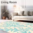 thumbnail image 2 of ODIKA 8'x10' Machine Washable Non-Slip Area Rug, Abstract Botanical Scrollwork with Muted Detailing High Traffic Rug, Beige, 572686, 2 of 7