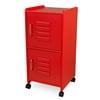 KidKraft Wood Medium Storage Locker on Wheels with Two Compartments, Red