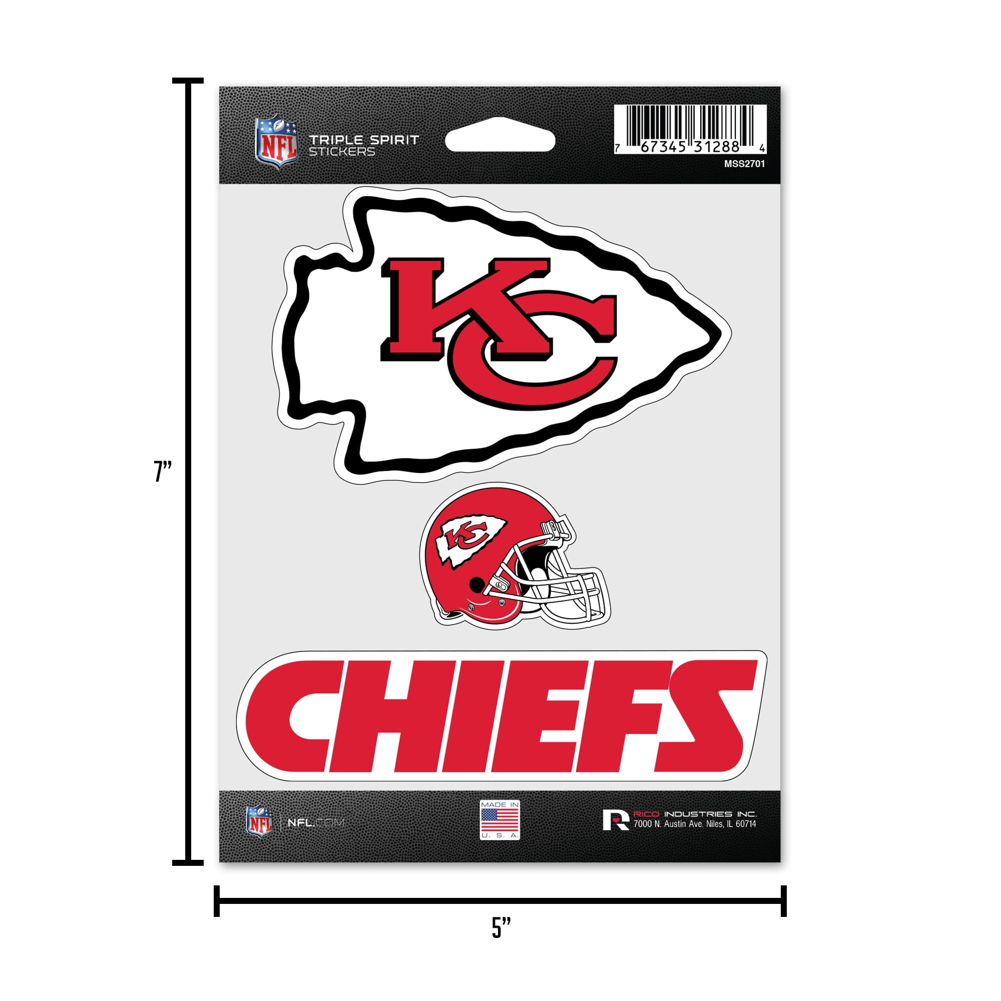 CHIEFS TRIPLE SPIRIT STICKERS