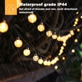 thumbnail image 3 of Cadena de luz solar de 6,5 m, 30 bolas de bombilla LED, luces navideñas, luces decorativas para jardín y acampada al aire libre, 3 of 6