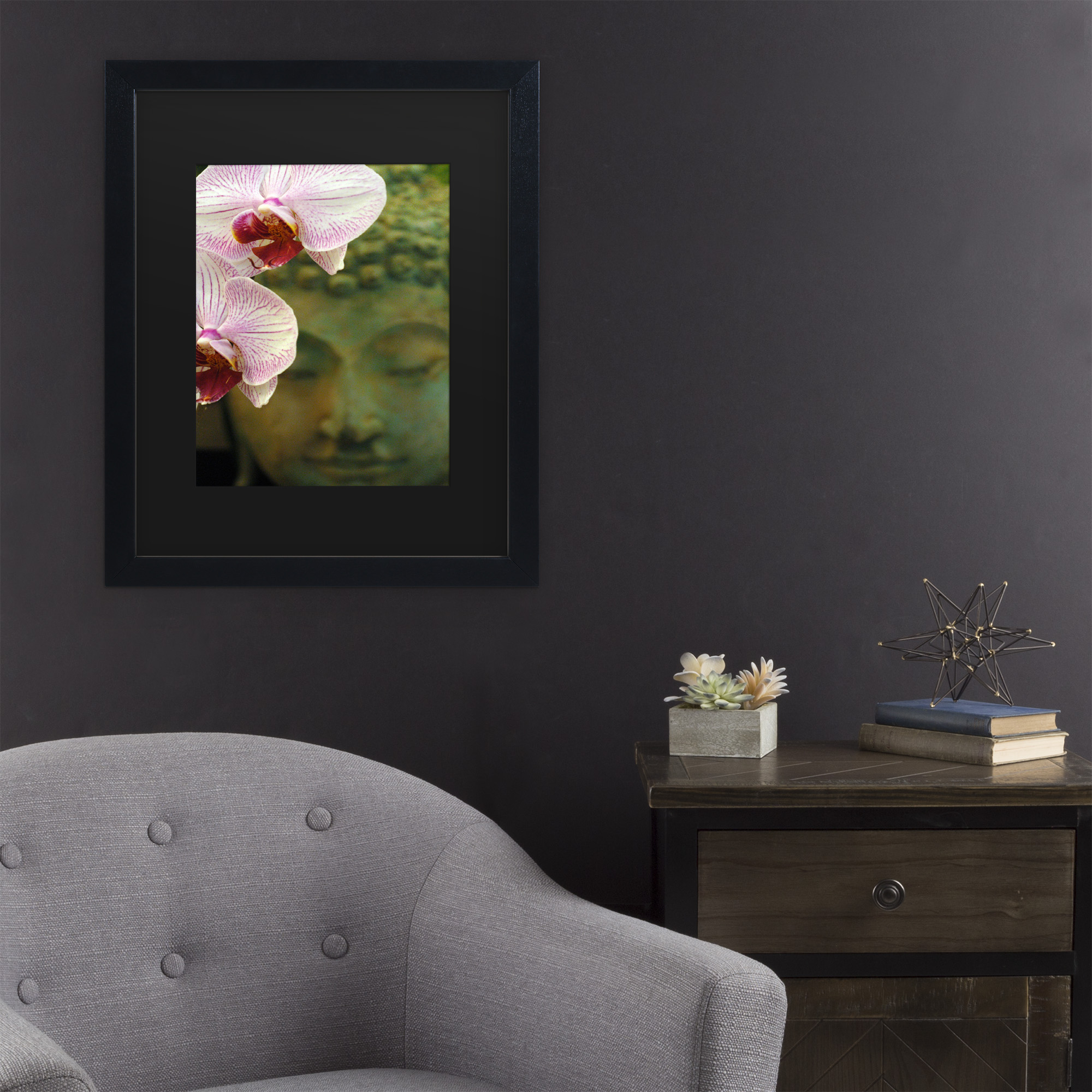 Trademark Fine Art 'Orchids and Buddha' Canvas Art by Kurt Shaffer