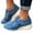 Blue, variant on Women's Fashion Wedge Sneakers | Casual Platform Loafers | Slip On Lightweight Sneakers | Arch Support Walking Shoes for Women