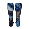 thumbnail image 6 of Kdxio Navy Blue Marble Funny Silky Novelty Funky Long Knee High Socks Soft 3D Print Cosplay Crazy Stockings for Men Women, 6 of 8
