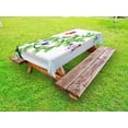 thumbnail image 1 of Nature Outdoor Tablecloth, Floral Theme Branch with Leaves Butterflies and Drops of Water Pattern, Decorative Washable Fabric Picnic Tablecloth, 58 X 120 Inches, Fern Green Pale Blue, by Ambesonne, 1 of 2