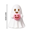 thumbnail image 3 of Light-Up Ghost Figurine Holding Pink Pumpkin, Resin Halloween Ghost Statue, Spooky Desktop Ornament for Shelf Mantel Gothic Home Decor, 3 of 5