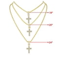 thumbnail image 4 of Slay Queen w/ Ladies on Fire Hip Hop Jewelry Necklace, Pendant, and Earrings Bling Set - TPBE-01 (20, Rope Chain Gld Stone Cross), 4 of 6