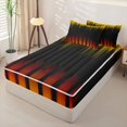thumbnail image 2 of jejeloiu Abstract Lines Pattern Zipper Twin Comforter Sets with Fitted Sheet and 2 Pillowcases For Adults,Yellow Black Orange Zipper Bedding Set For Girls,Reversible,4-Piece, 2 of 7