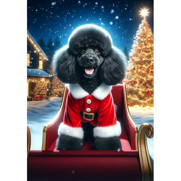 Poodle Black - Best of Breed DCR Christmas Garden Flag 12" x 17"