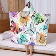 thumbnail image 5 of White Colorful Splash Butterfly Pattern Hooded Bath Towel，50"x30" for Ages 3 To 12 Kids, Quick Dry Lightweight Soft Microfiber Hood Beach Towel Cover Up for Kids, 5 of 7