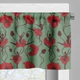 thumbnail image 3 of Ambesonne Poppy Flower Valance Pack of 2, Ballerina Style Twigs, 54"X18", Green Chestnut Brown Red, 3 of 5