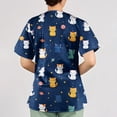 thumbnail image 4 of Iaqnaocc Scrub Tops Women Plus Size Cat Animal Print Nurse Working Uniforms Trendy V-Neck Side Slits Scrub Tops Holiday Short Sleeve Tees Blouse with Pockets Navy 4XL, 4 of 5