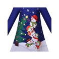 thumbnail image 4 of Robe Fille Bleue Arbre de Noël Snowman Imprimée Décontractée Fête 3 Ans, 4 of 5
