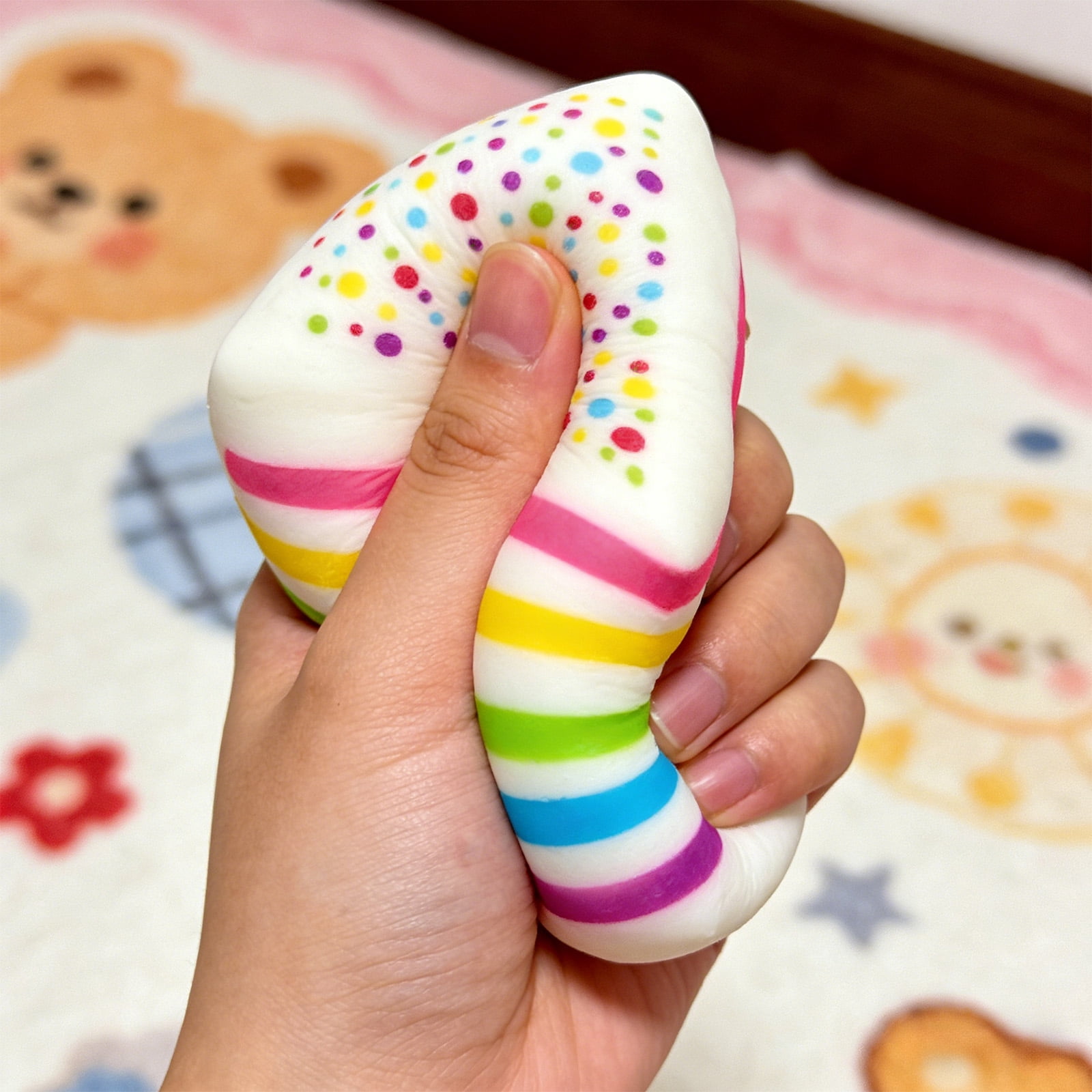 Rainbow Layer Cake Squishy Doll 3Pcs, Squishy Stress Relief Dolls, Super Soft Silicone Sensory Fidget Dolls, Hand Pinching Decompression Dolls, Slow Rising Stress Reliever