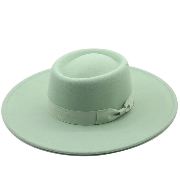 9.5CM Big Wide Brim Fedora Hat for Women Men Western Suede Hats Large Felt Panama Hat