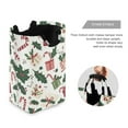 thumbnail image 3 of Yayeee Freestanding Laundry Hamper with Handle Collapsible Large Storage Basket for Clothes, White Christmas Holly, 3 of 7