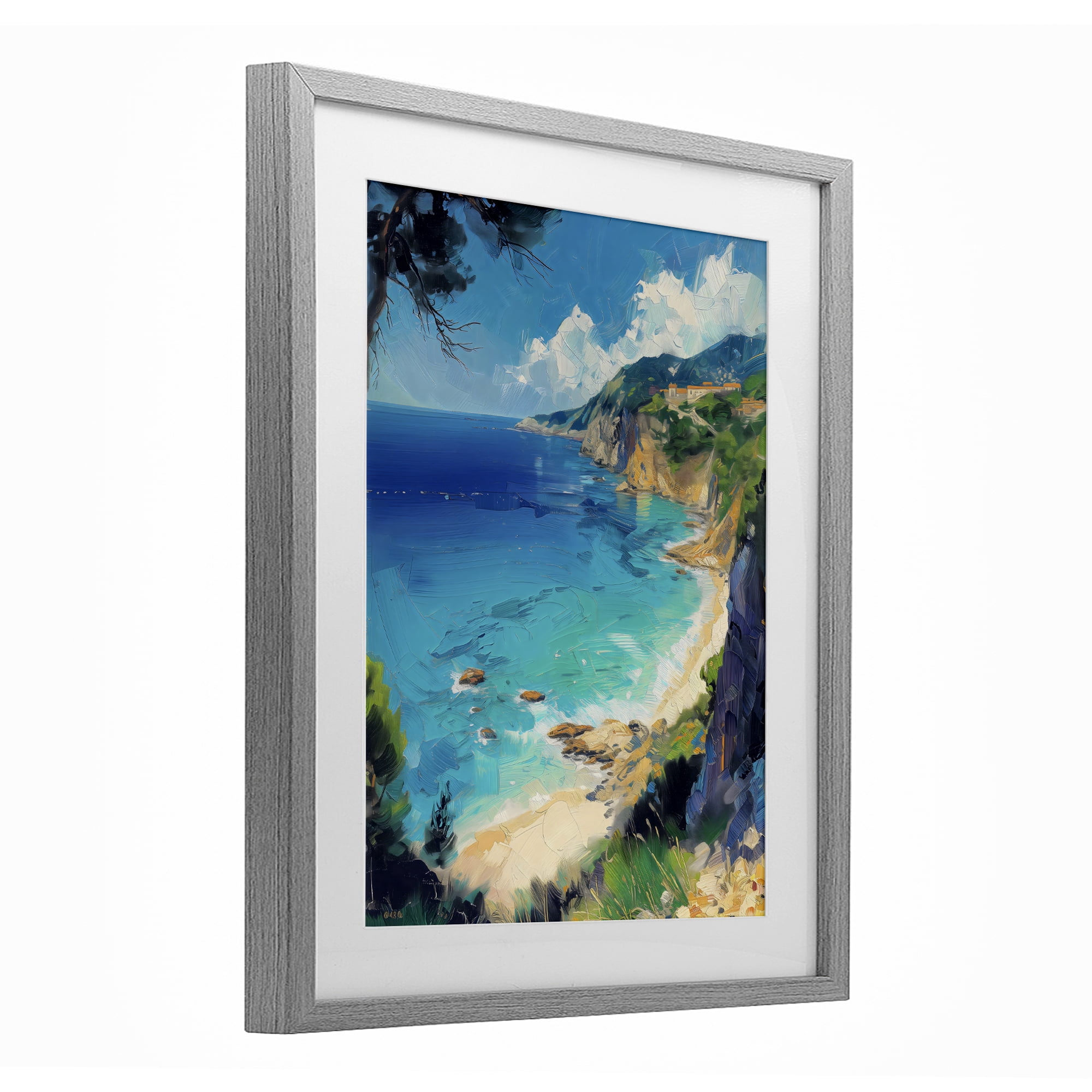 Stupell Industries View of Ocean Retreat Gray Framed Print Under Glass, design by Creative Studio