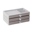 thumbnail image 4 of Caja organizadora de joyas, soporte para joyas, regalo para mujeres, a prueba de polvo, escritorio 3 Gris, 4 of 8