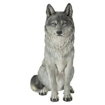 Hi-Line Gifts 21.75" Sitting Wolf Outdoor Garden Statue