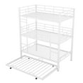 thumbnail image 4 of Euroco Metal Twin Triple Bunk Bed with Trundle, Convertible 4 Beds in One Bunk for Kids, White, 4 of 13