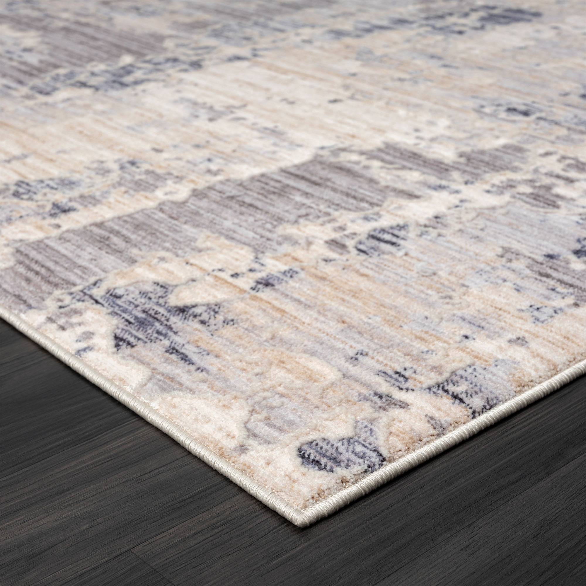 LR Home Mia 7'9" X 9'9" Gray/Blue Abstract Premium Ultra-Soft Indoor Area Rug