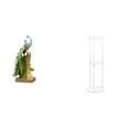 thumbnail image 1 of Figura de escritorio,Estante de estatua de pavo real para escritorio,decoración del hogar,Mesa auxiliar redonda,Mesa auxiliar redonda de acrílico transparente de 3 niveles para sala de, 1 of 8