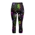 thumbnail image 5 of SCRAWLGOD Halloween Spider Web Skull Black Women's High Waisted Capri Leggings- Elastic Capri Yoga Pants with Pockets - Soft Slim Yoga Pants for Running Cycling Workout, XS, 5 of 7