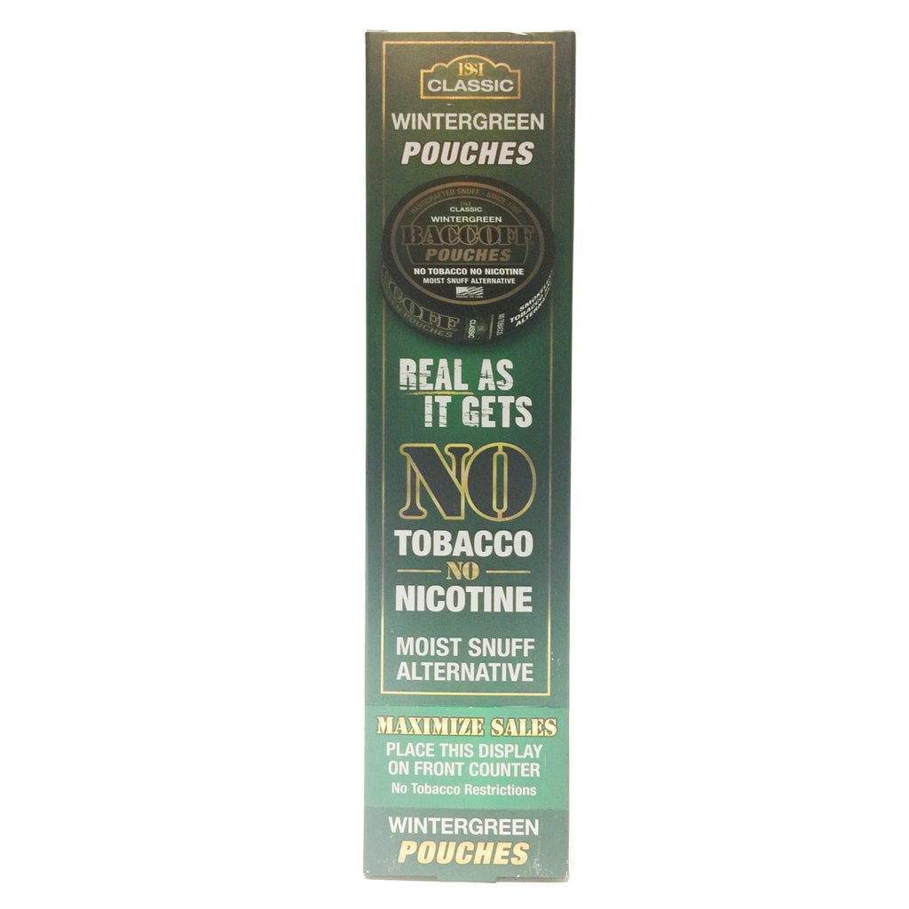 Bacc Off Wintergreen Pouches Smokeless Tobacco Snuff Alternative 12 Cans No Tobacco No Nicotine Walmart Com