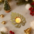 thumbnail image 5 of Luoshdecor Metal Leaf Flower Shaped Candel Holder,Gold Hollowed Out Tea Light Holder for Tabletop Holiday Decoration, 5 of 6