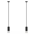 thumbnail image 2 of Lamparas De Techo Modernas Colgantes 2 Piezas Negra Con Gota Negro, 2 of 5
