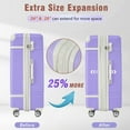 thumbnail image 3 of 28-Inch Vintage Luggage with Secure Lock, Expandable Luggage Travel Suitcase with Silent Spinner Wheels, Leather Belt Design, Purple, 3 of 8