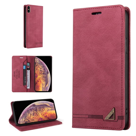 Wallet Case for iPhone XS Max Credit Card Holder,  [RFID Blocking] [Shockproof Interior Case] PU Leather Folio Kickstand Magnetic Flip Folding Cover Compatible with iPhone XS Max,Red